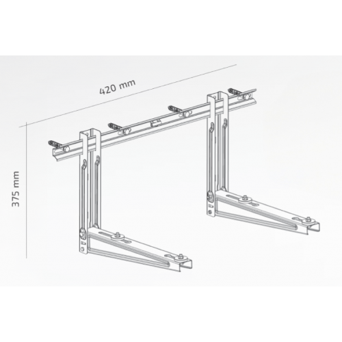 SUPPORTO UNIVERSALE PER CONDIZIONATORE D'ARIA 9000BTU 12000BTU 18000BTU MAX 140Kg