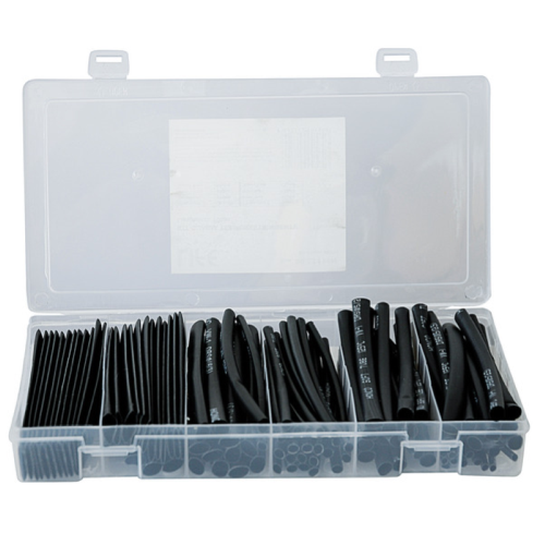 KIT GUAINA TERMORESTRINGENTE NERA DIAMETRI 2-3-5-6-8-10mm (100pz da 10cm)